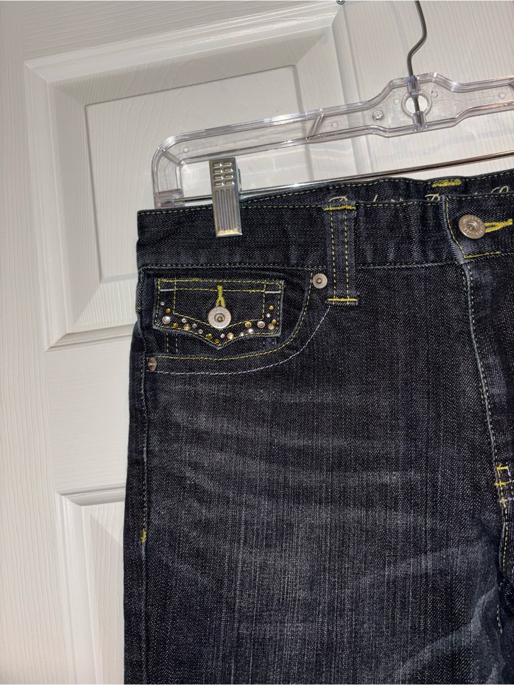 Burberry Black Label Bing Dark Indigo Denim Jeans with Yellow Stitching - Picture 4 of 5